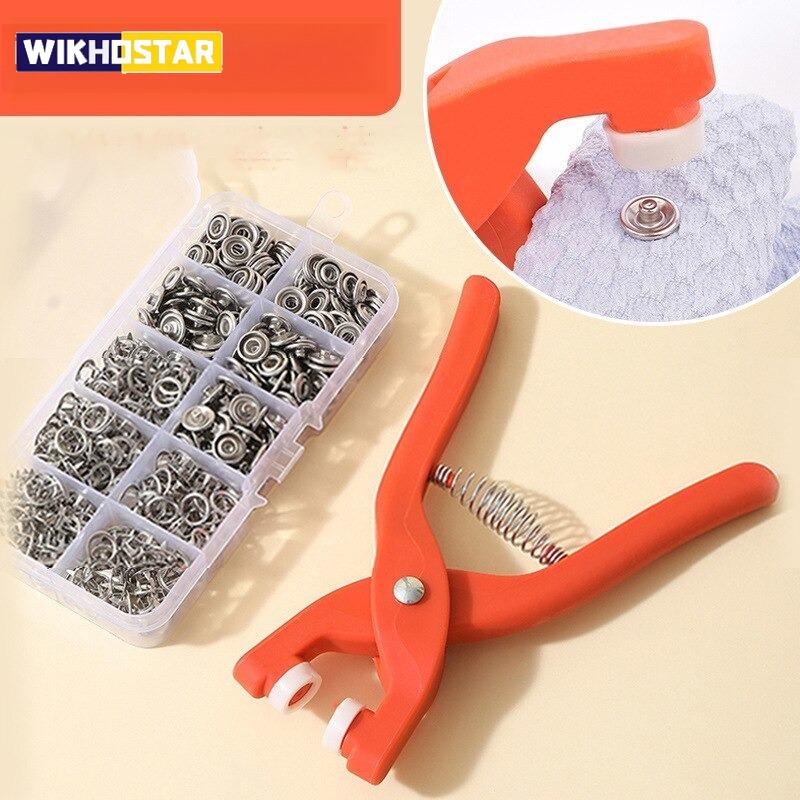 Snap Button Kit With Hand Pressure Pliers 50pcs Snaps , Metal Snaps For Sewing, Sewing Snaps For DIY Crafts Clothes Hats