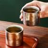 Mini 100ml Titanium Insulated Coffee Mug in Silver Gray, Portable Tea Cup for Travel and Office Use