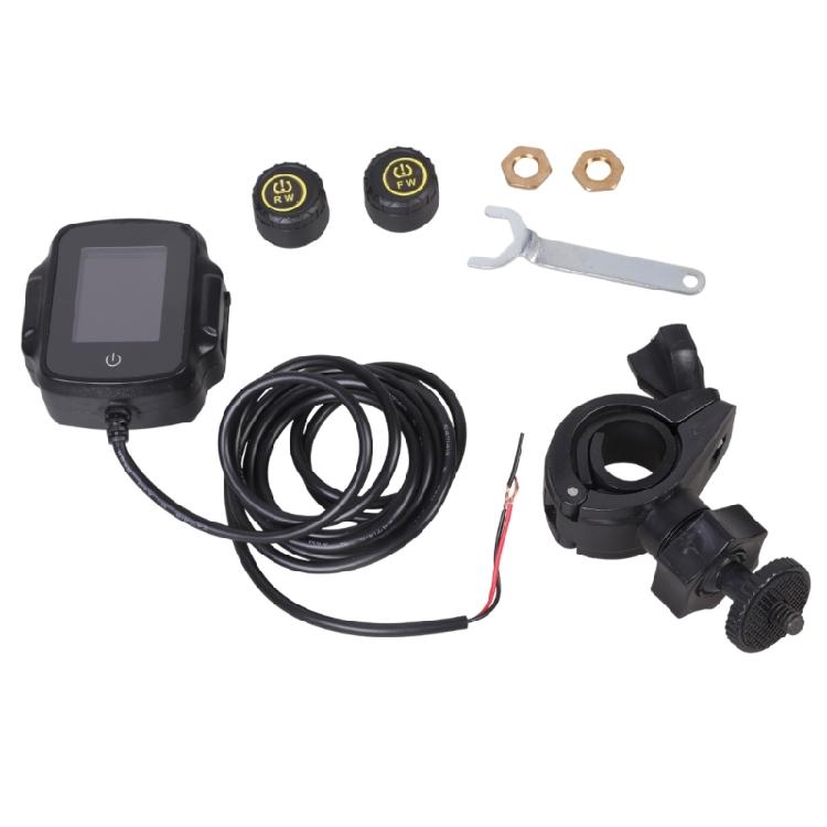 

Motorcycle Tire Pressure Monitoring System LCD Display 2 External Sensors 1
