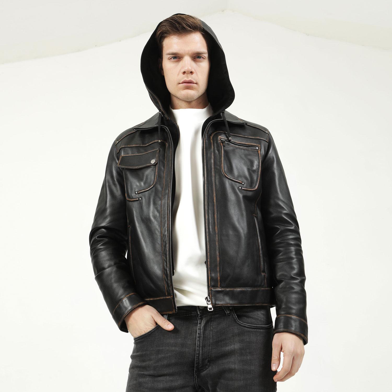 

Подлинная, натуральная кожа для мужчин, мужской Mont 3XL чёрный