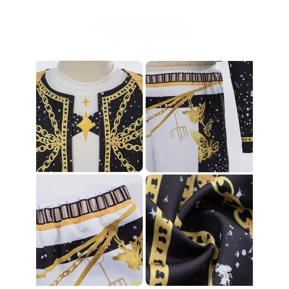 3-teiliges Kpop-Kostüm Rumi Sängerin Tanzkleid 3D-Druck Mädchen Halloween Weihnachts-Kostüme Cosplay Ausgefallene Bühnenauftritts-Outfits