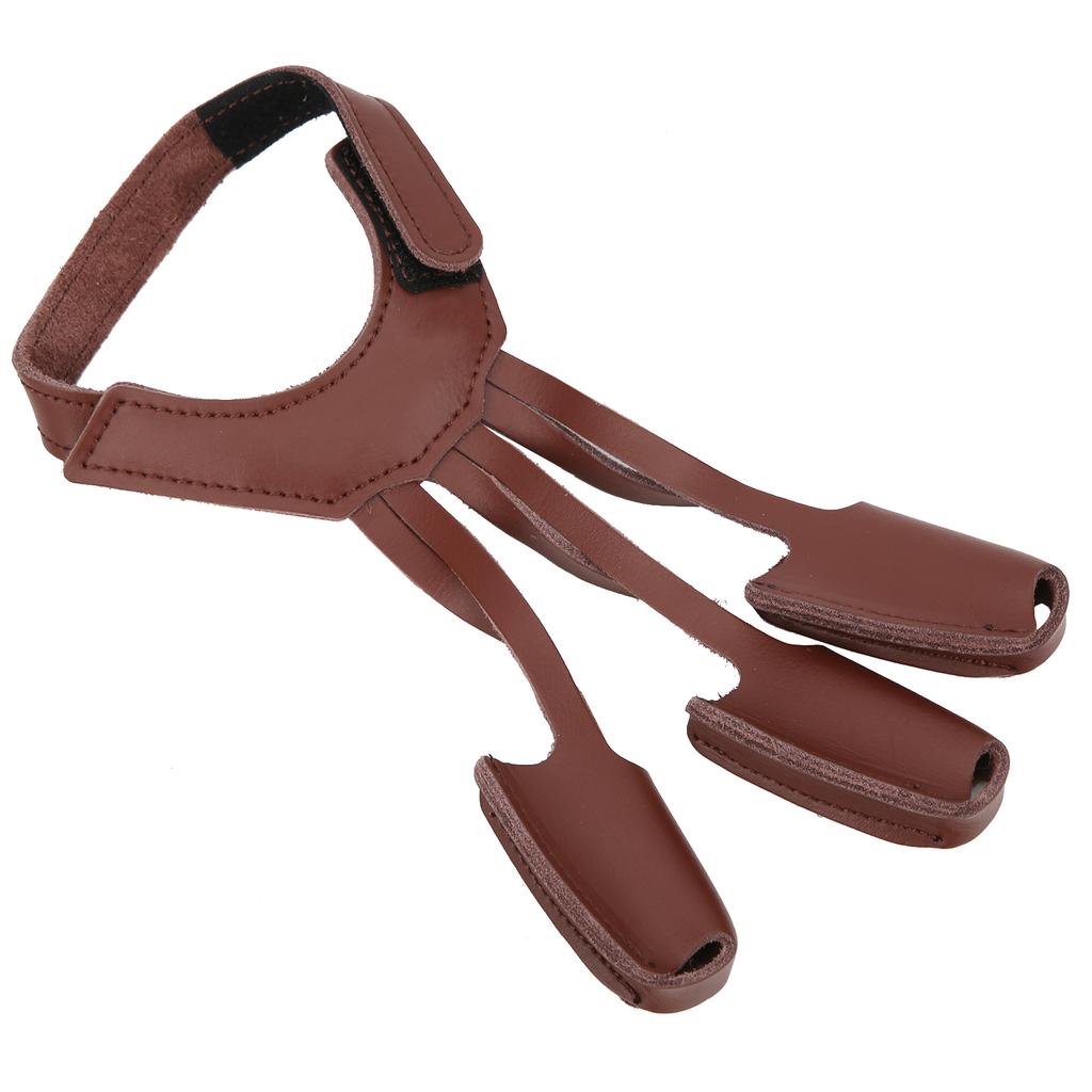 Artificial Leather Archery Glove Vintage Three Fingers Protector for Left/ Right Hand