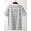 2025 New American vintage round Neck Knitted Stripes Short sleeve T-shirt Men's Summer Bottoming Shirt Foreign Trade Men's T-shirt