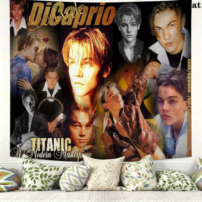 Leonardo DiCaprio Wall Tapestry Aesthetic Wall Hanging Printed Fabric Blanket Decorative Tapestries for Bedroom Living Room Home Decor