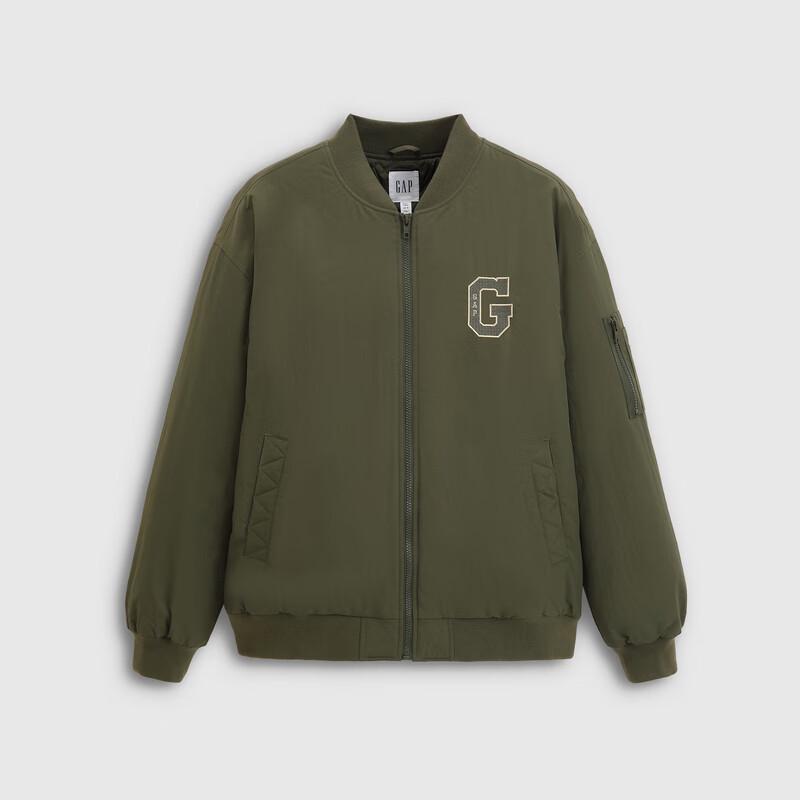 GAP Men's Windproof Embroidered Padded Baseball Jacket