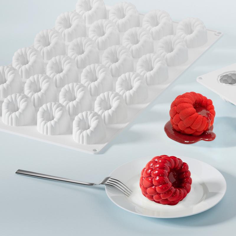 Grenzüberschreitende, vielseitig verwendbare Silikon-Kuchenform für Himbeer-Mousse, leicht zu lösen, temperaturbeständig.