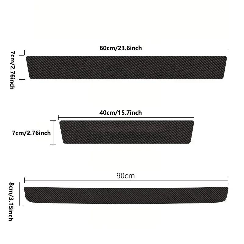 4/5PCS Car Door Sill Strip Carbon Fibre Protective Cover Universal Anti-scratch and Anti-collision Door Decorative Strip Sticker