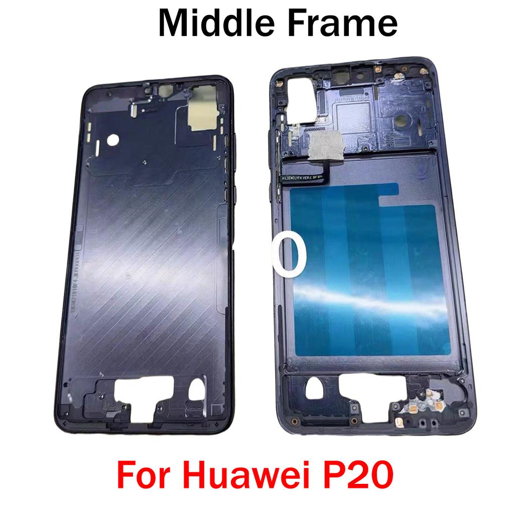 OG For Huawei P20 P30 P40 P50 P50E P60 P70 Pro Plus Ultra Art Middle Frame Housing Front LCD Bezel Cover With Side Button
