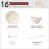 Haoya Jingdezhen Cream Spiral 16-Piece Ceramic Dinnerware Set