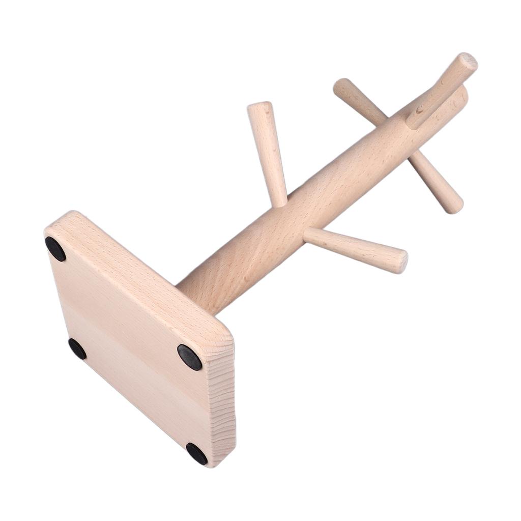 Mug Holder Tree Wood Hanger Stand with 6 Hooks Weighted Base Anti Slip Coffee Mug Rack for Kitchen Counter Cabinet