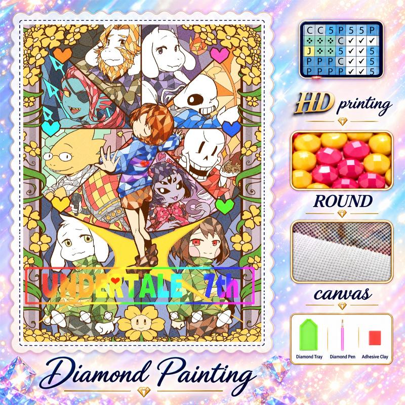 Undertale Diamond Painting Kit 5D Full Drill DIY Diamond Mosaic Wall Art Home Decor