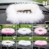 INS Decor Pink/White Feather Pearl Car Anti-slip Mat Console Ornament Storage Pad Cute Auto Accessories Female Car Interior