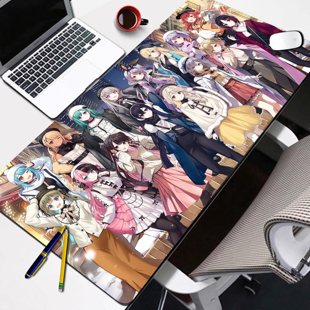 Gaming Mouse Pad Desk Mat Antislip Rubber Base Stitched Edges Kimono Anime Girls Group Art Print Extended Office Gamer Mat