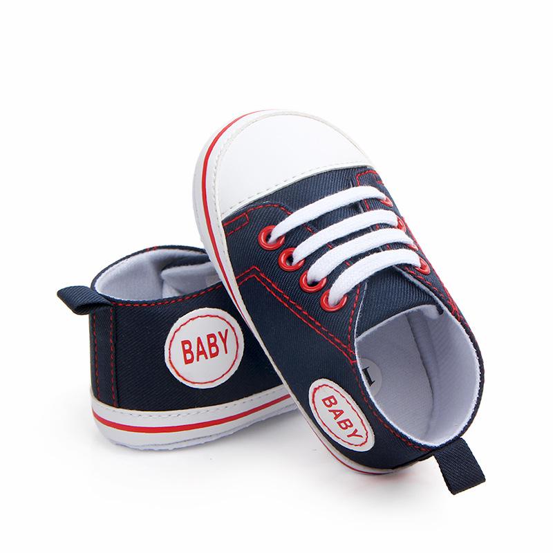Baby First Walkers Cute Newborn Kid Canvas Sneakers Baby Boy Girl Soft Sole Crib Shoes Pre Walkers