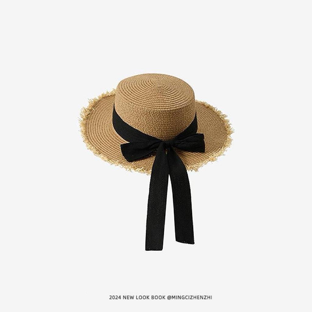 Summer seaside vacation beach hat women's new sunscreen straw hat simple and fashionable versatile sunshade straw hat