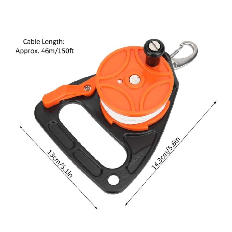 Diving Reel with Thumb Stoppers 46m/150ft Scubas Ratchets Dives Reel for Underwater Scubas Diving Snorkeling Enduring