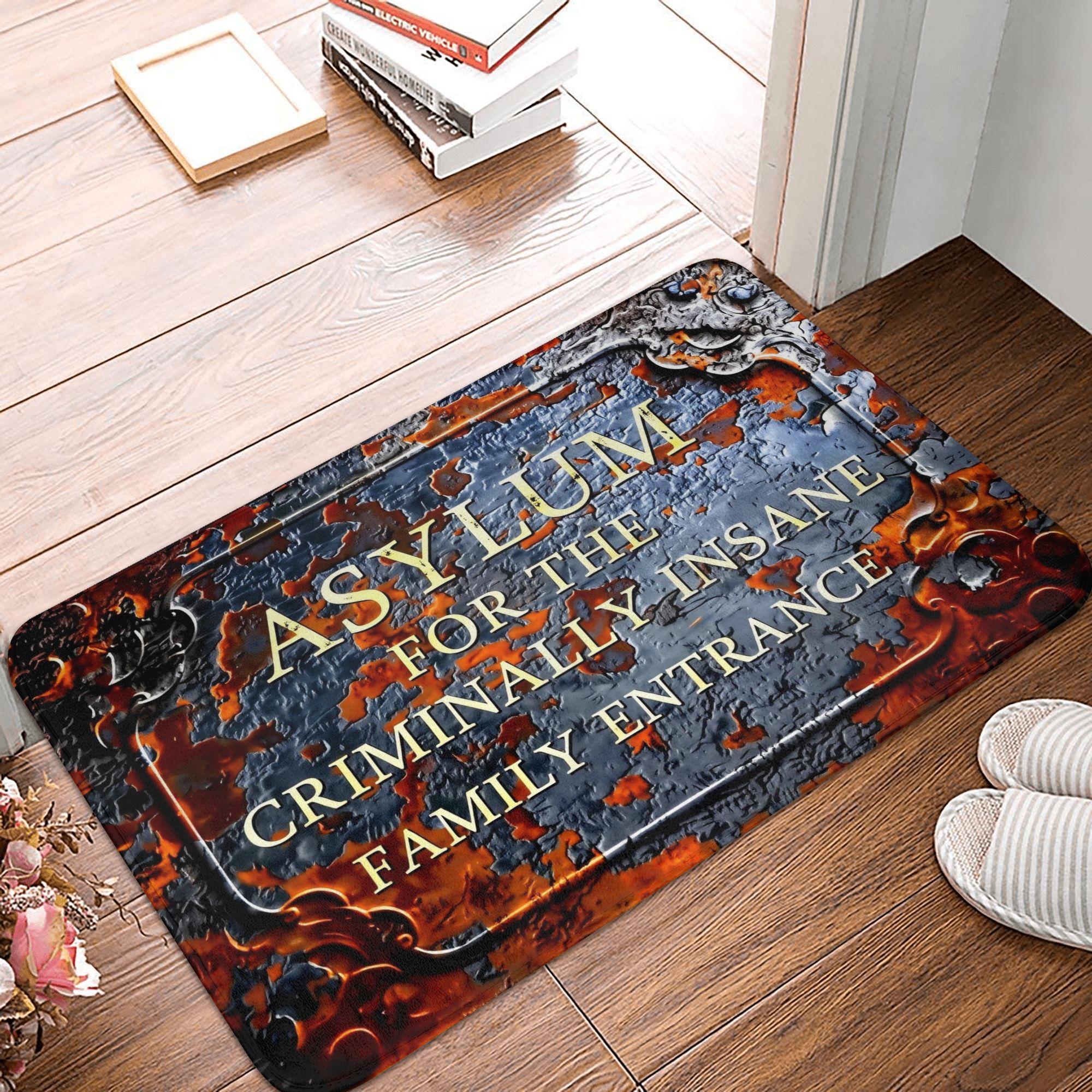 

This House Is Full Of Crazy People And Animals Front Door Mat Anti-Slip Outdoor Doormat Floor Bathroom Entrance Rug Carpet 40cmx60cm