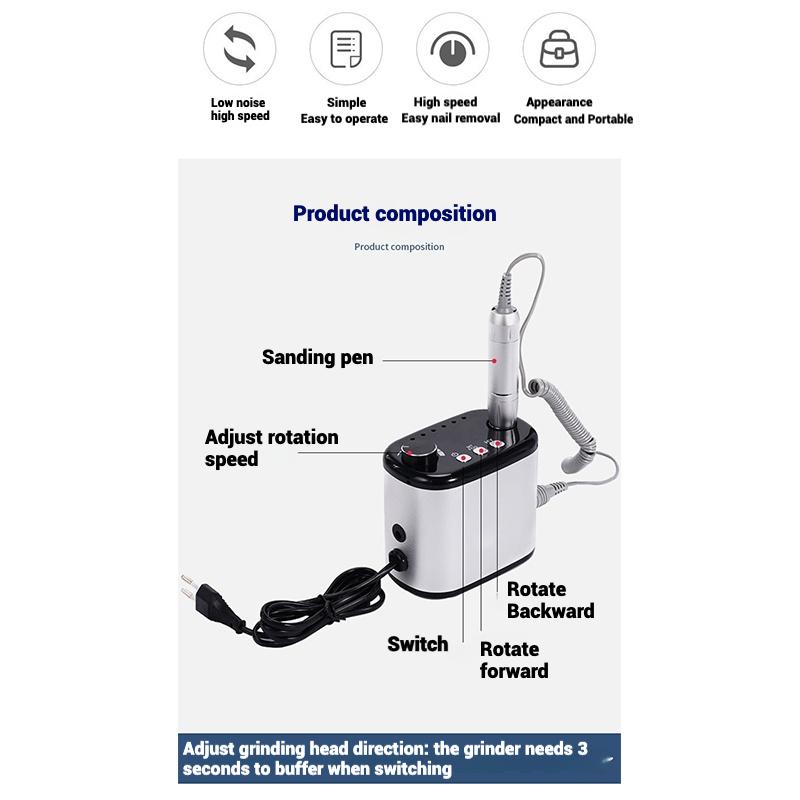 SUV-703 Polidor de unhas profissional, 0-45000 rpm/60W, equipamento de beleza e unhas