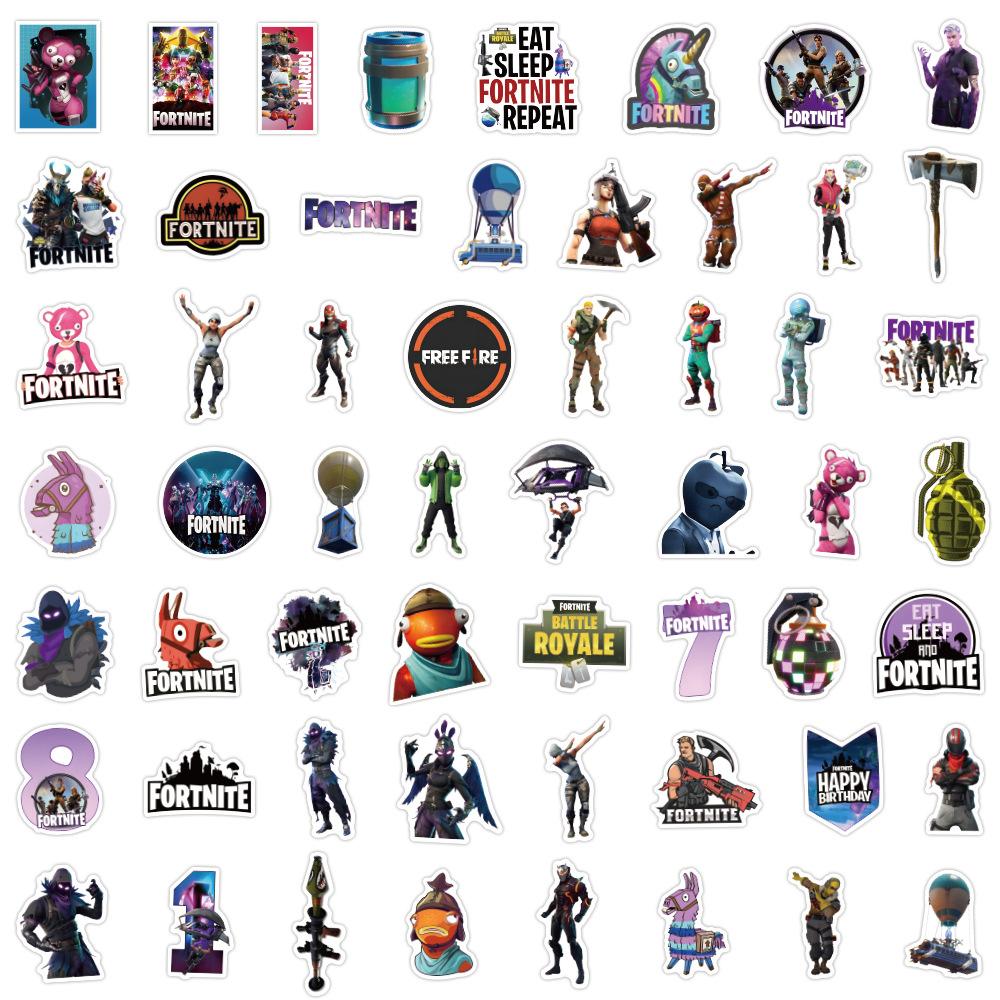 55 Fortnite Graffiti New Stickers Decorative Guitar Scooter Water Cup Waterproof Stickers