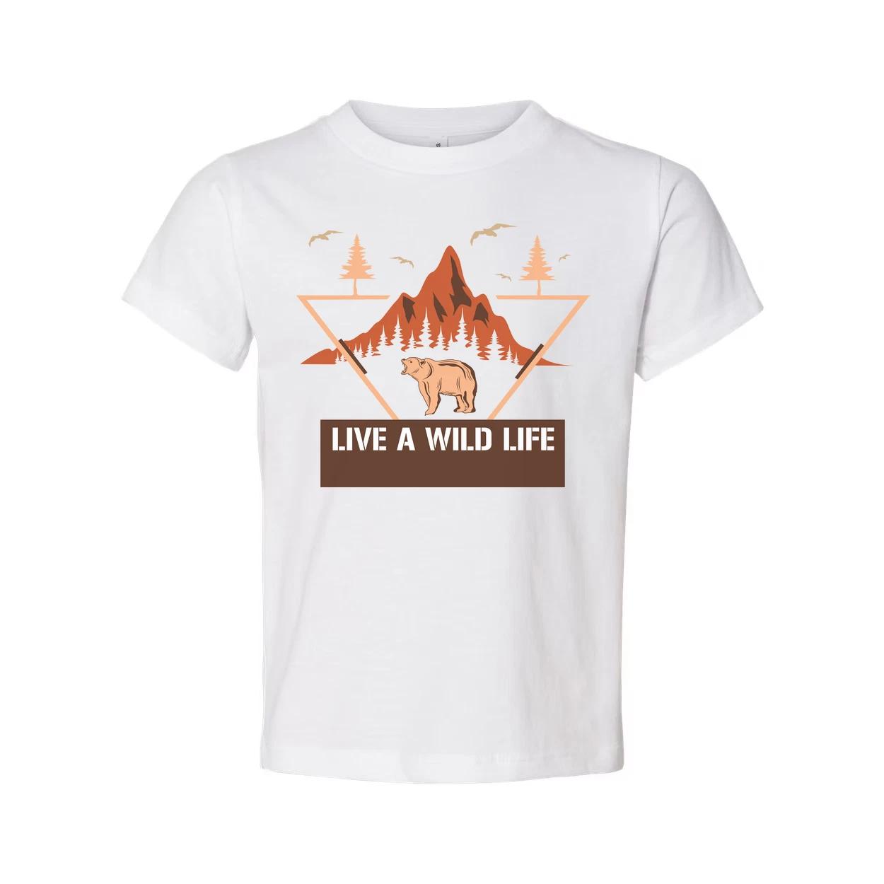 

Unisex Hunting Graphic T Shirt With Mountain Range Pine Trees And Bear Illustrat 2XL