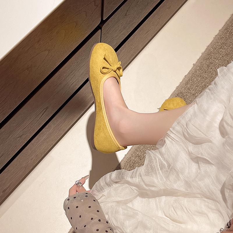 Women's Plus Size Bow Flats: 2026 Spring Slip-On, Comfortable Driving Shoes