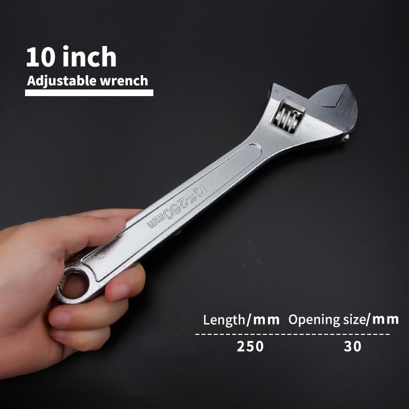 Free Shipping Large Opening Adjustable Spanner Monkey Wrench Adjustable Angle Slide Wrench 6-8-10-12-15 Inch Household Tools