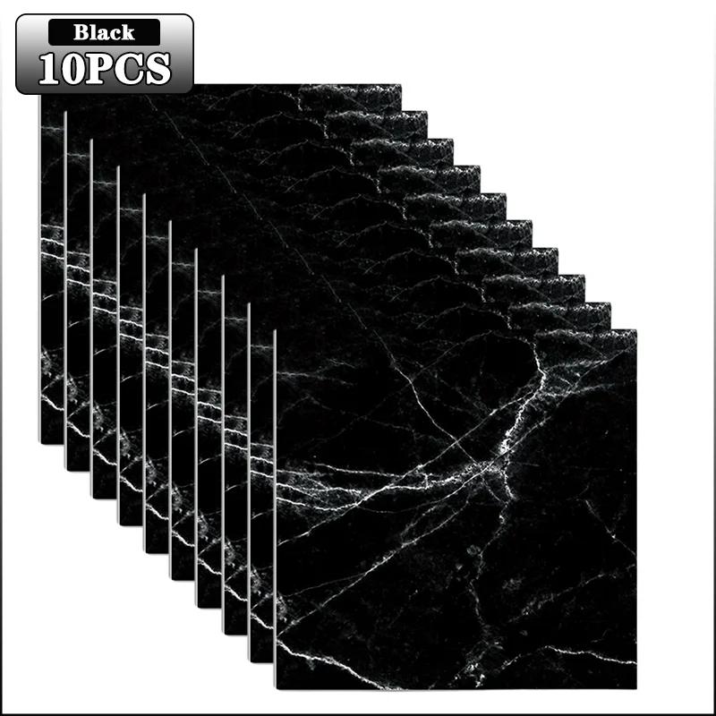 

10 шт. Самоклеящиеся напольные наклейки под мрамор, утолщенные износостойкие ПВХ плитки для украшения домашней комнаты, простая установка Other