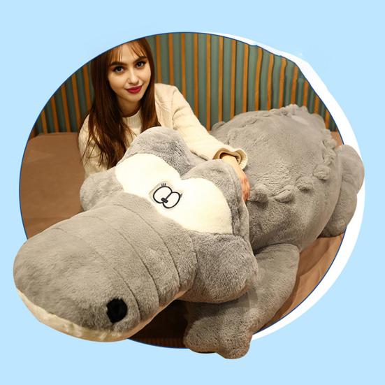 Giant Plush Crocodile Toy 120/150/200cm Extra Long Crocodile Pillow Fluffy Soft Stuffed Animal Large Huggable Body Pillow for Kids Adults