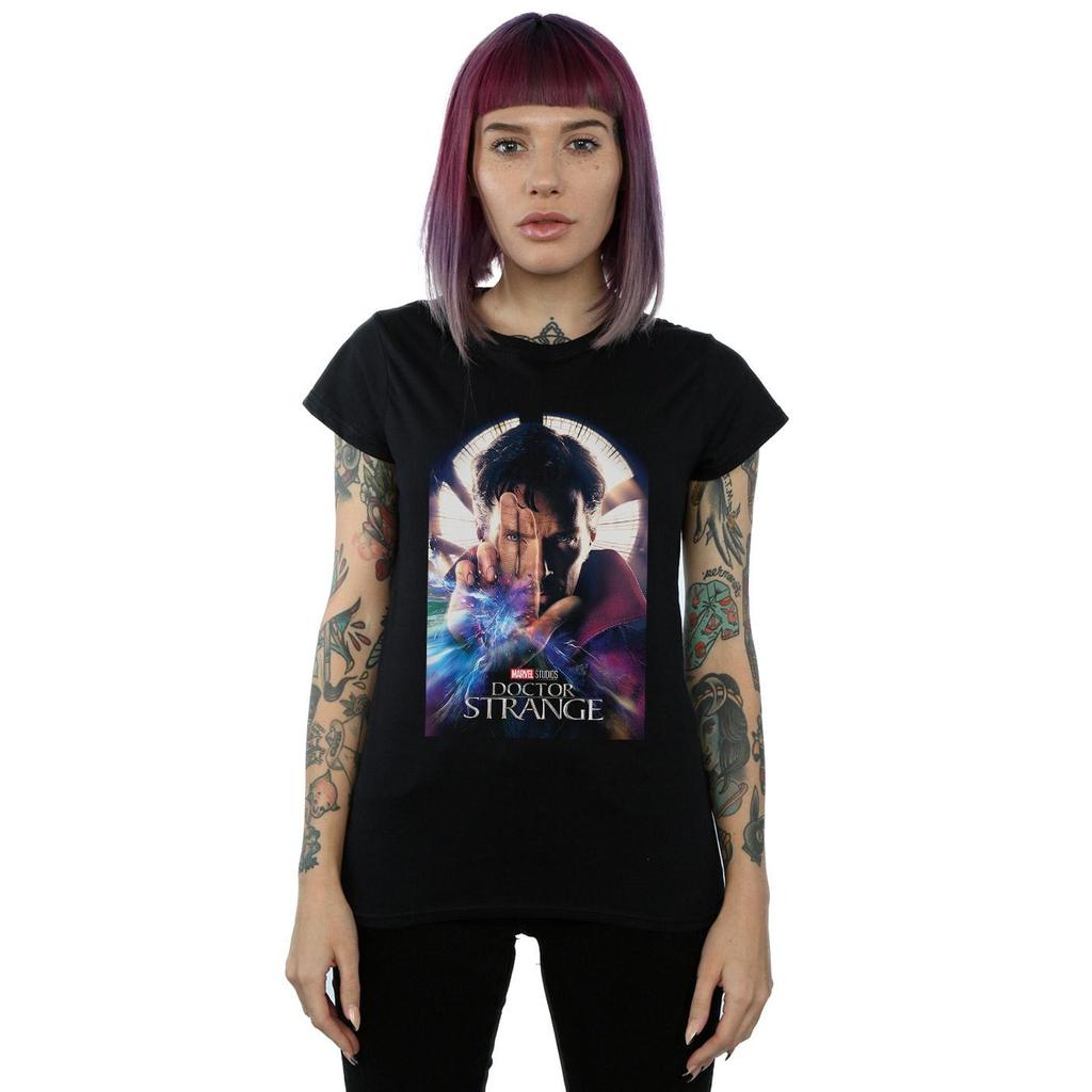 Marvel Studios Womens/Ladies Doctor Strange Poster Cotton T-Shirt