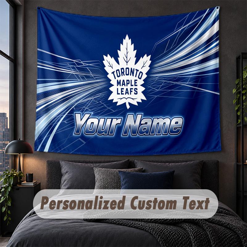 Custom Name Text Tapestry,Toronto Maple Leafs Decorative Wall Hanging, Background Tapestry For Home Bedroom
