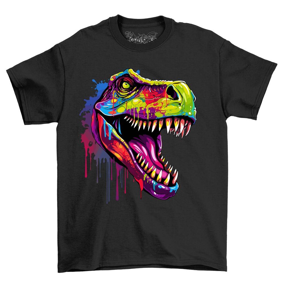 Dino Dripping Paint Effect t-shirt - Roaringly Funny! Funny t-shirt, Unisex Prin