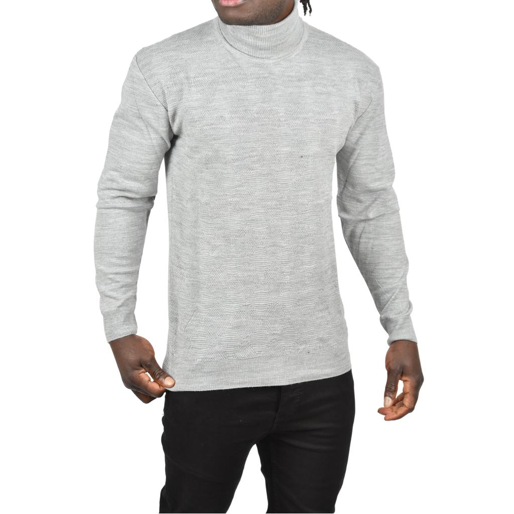 DeepSEA Slim Fit Baklava Desenli Tam Balıkçı Yaka Boğazlı Triko Balıkçı Yaka Kazak 2505507