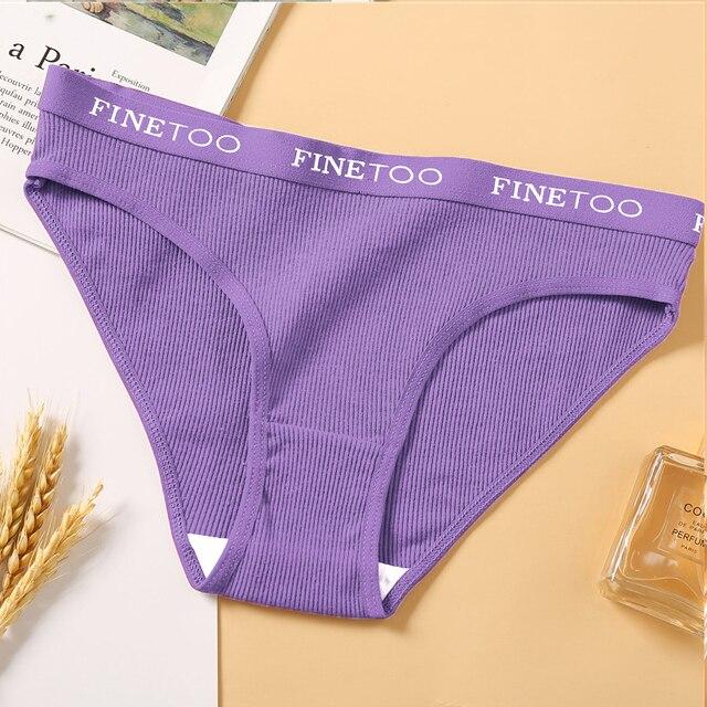 FINETOO сексуальные женские хлопковые трусики удобные женские трусы с буквенным принтом — фото 11
