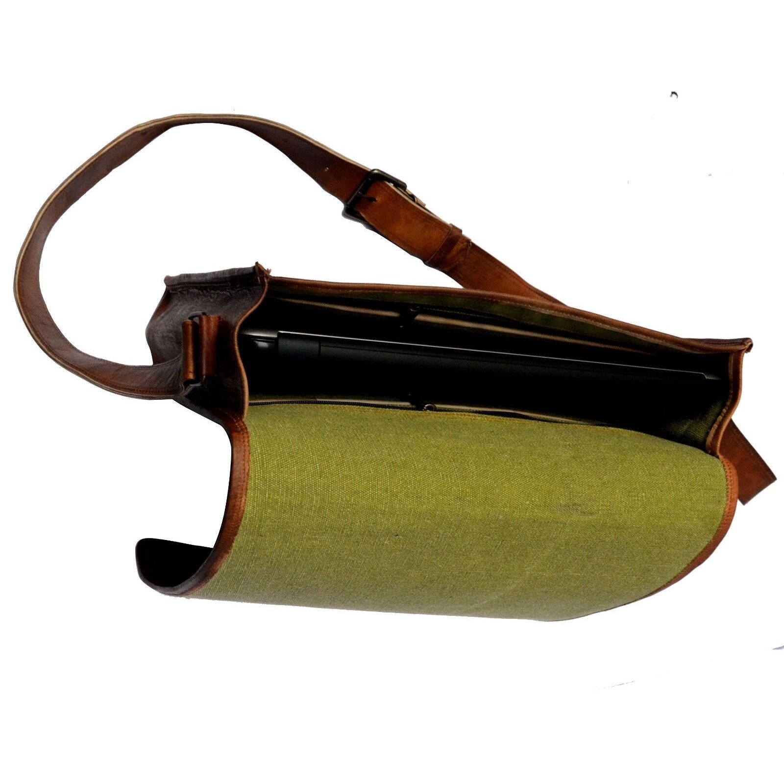 Мужской мягкий кожаный портфель-мессенджер для ноутбука через плечо сумка для офисного — фото 5