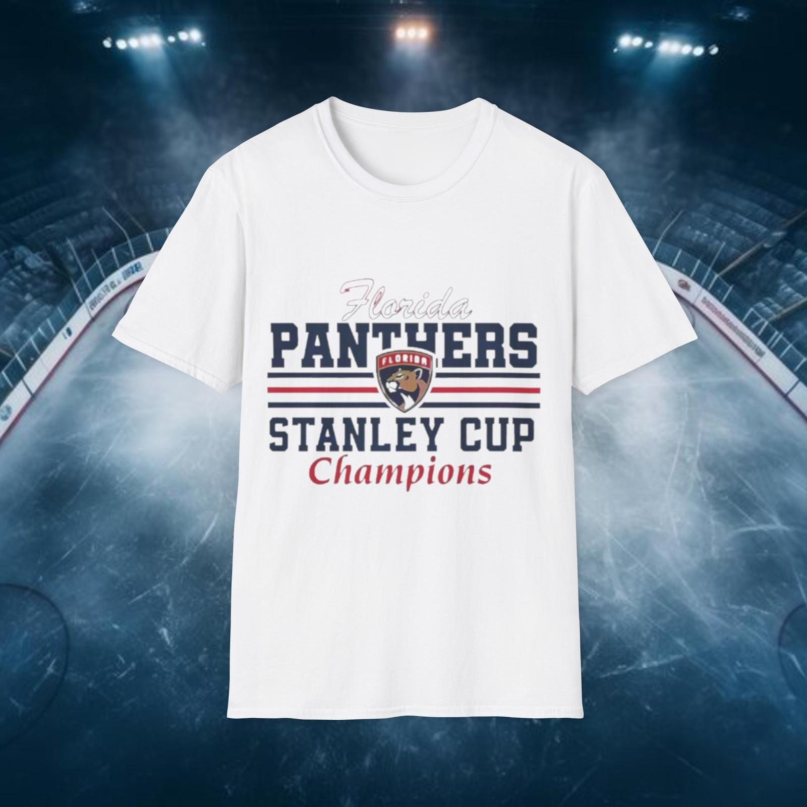 Soft Cotton T-Shirt. Florida Panthers. Stanley Cup Champions S