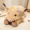 Long Hair Highland Cattle Plush Toys Fluffy Realistic Cattle Doll Funny Sit&Stand&Lying Pose Animal Doll Cute Desktop Decor