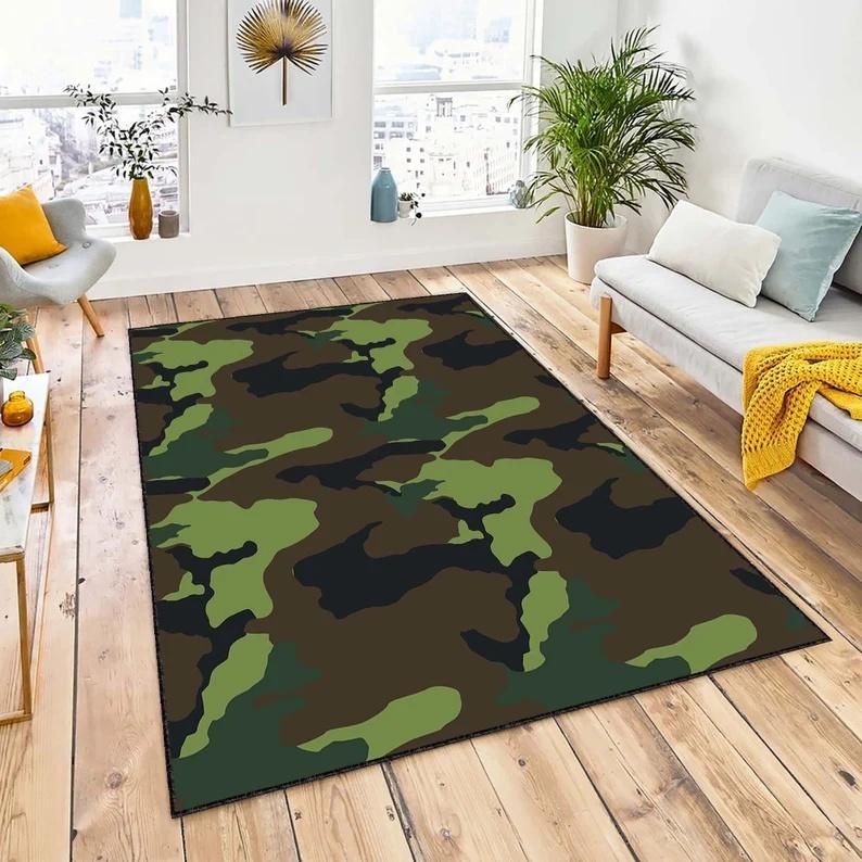 Minimalist Abstract Geometric Area Rug Modern Art Print Carpet Non-Slip Washable Floor Mat for Living Room Bedroom