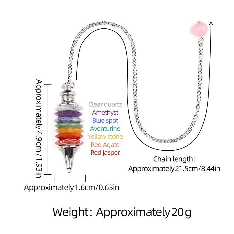 Fashion Jewelry Natur Carv Gemstones Crystal Spiritual Pendulum Crafts Mix Quartz 7 Chakra Crystal Pendulums for Gift