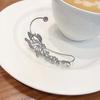 1 Pair Women Prom Ear Cuffs Non-pierced Ear Clips Butterfly Wings Rhinestone Earrings Anti-slip Lightweight
