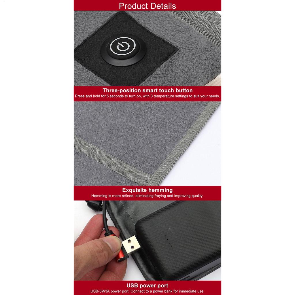Heated Camping Pad Soft Foldable Warm Adjustable Blanket Sleeping Bag Liner For Men Women Hiking Outdoor Picnic Travel Survival