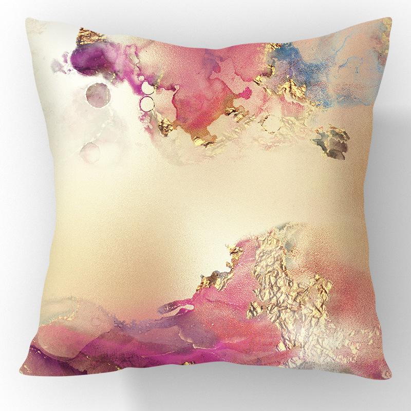 Nordic Gilt Sofa Pillow Short Plush Printed Car Pillow Soft Living Room Decoration Pillow