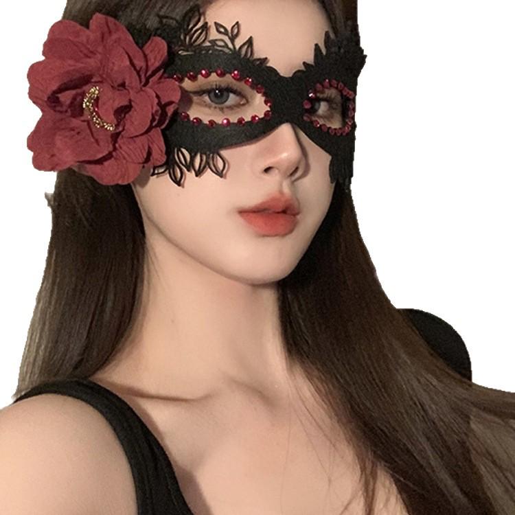 Spitze Feder Maskerade Halbgesichtsmaske für Damen - Abendparty Augenmaske & Kopfschmuck