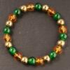 Festive Gifts Green Onyx Amber And Golden Metal Beaded Bracelet Elegant Fashion Jewelry For Men And Women Daily Wear Simple Versatile Accessory