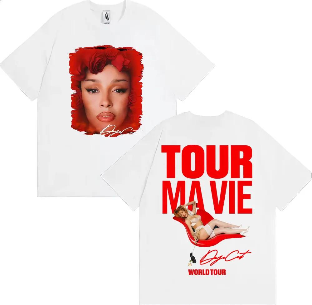 Singer The Doja Cat 2026 World Tour Double Sided PrintT Shirts Men Women Clothing Fashion Casual Short Sleeve T-shirt Streetwear