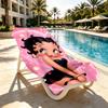Betty Boop Print Beach Towel Design, Soft, Lightweight. for Home Bathroom, Spa, Pool, Yoga, Surfing, Camping, Gift for Family, Friend