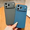 Slim Carbon Fiber Kevlar Texture Hard Plastic Phone Case For iPhone 17 Air 16 15 14 13 12 11 Pro Max Plus Shockproof Armor Cover