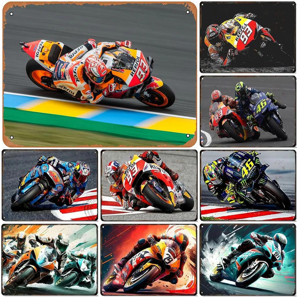 Decor Auto Vintage Metal Signs Tin Sign Motorcycle Racing Funny Poster Decor for Garage Bar Pub Club Man Cave Wall Decoration