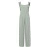 Women's Sleeveless Wide Leg Jumpsuit with Side Pockets And Button Closure Solid