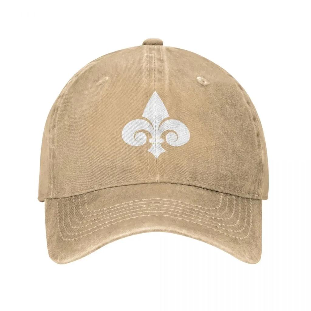 Fleur De Lys No.3 Unisex Style Baseball Cap Distressed Washed Hats Cap Classic Outdoor Workouts Adjustable Headwear
