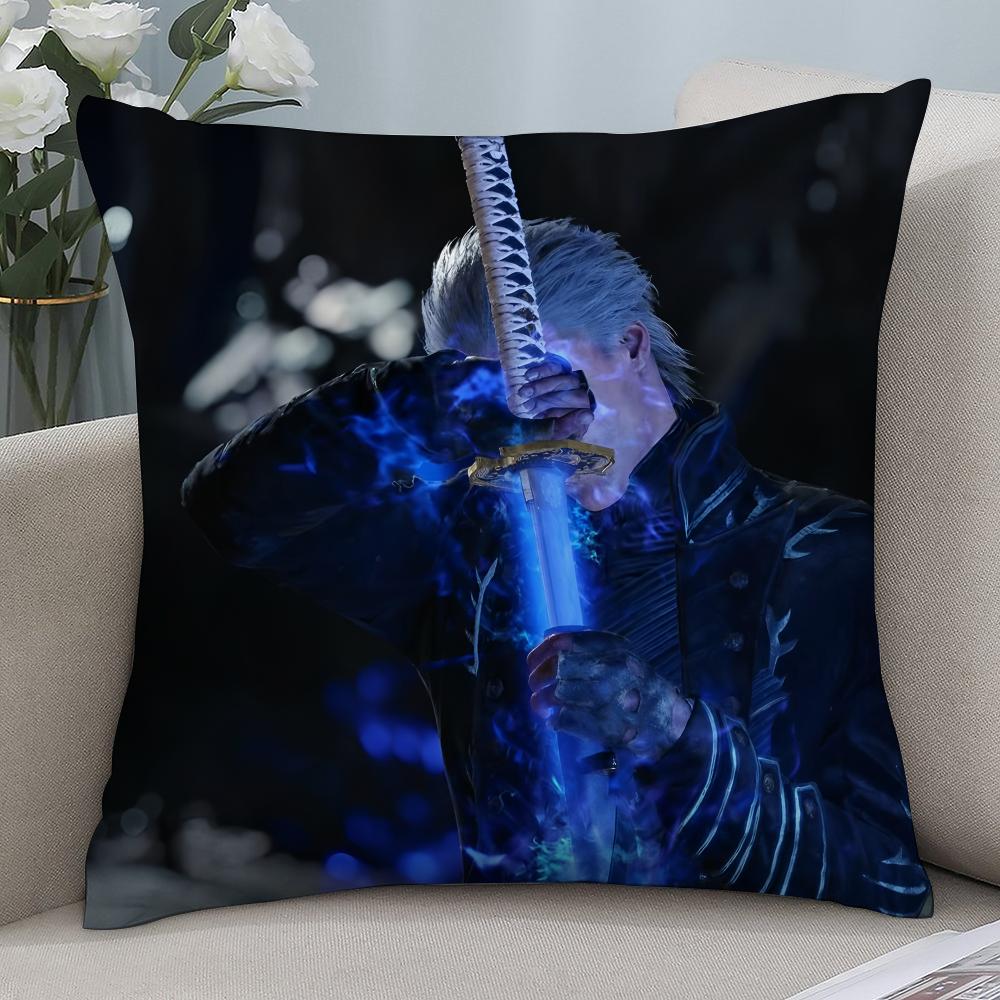 Poszewka na poduszkę Vergil D-Devil May C-Cry Nadruk 3D Włókno poliestrowe 45*45 cm Dekoracja poszewki na poduszkę dekoracyjną do domu na sofę Prezent festiwalowy
